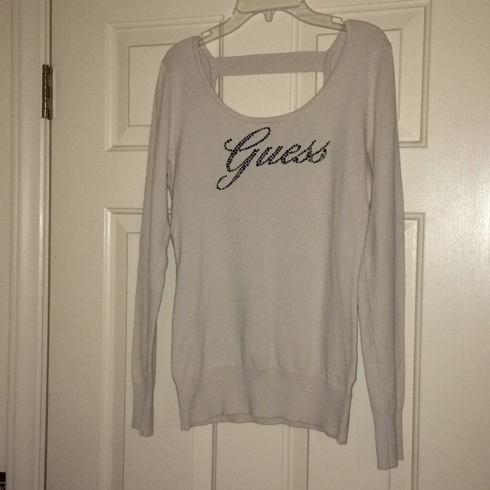 Guess Los Angeles Open Back Beaded Sweater Size M